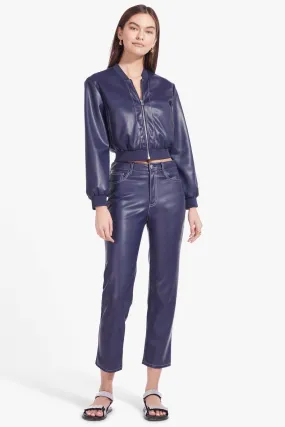 CROPPED ELLIOT PANT | NAVY VEGAN LEATHER