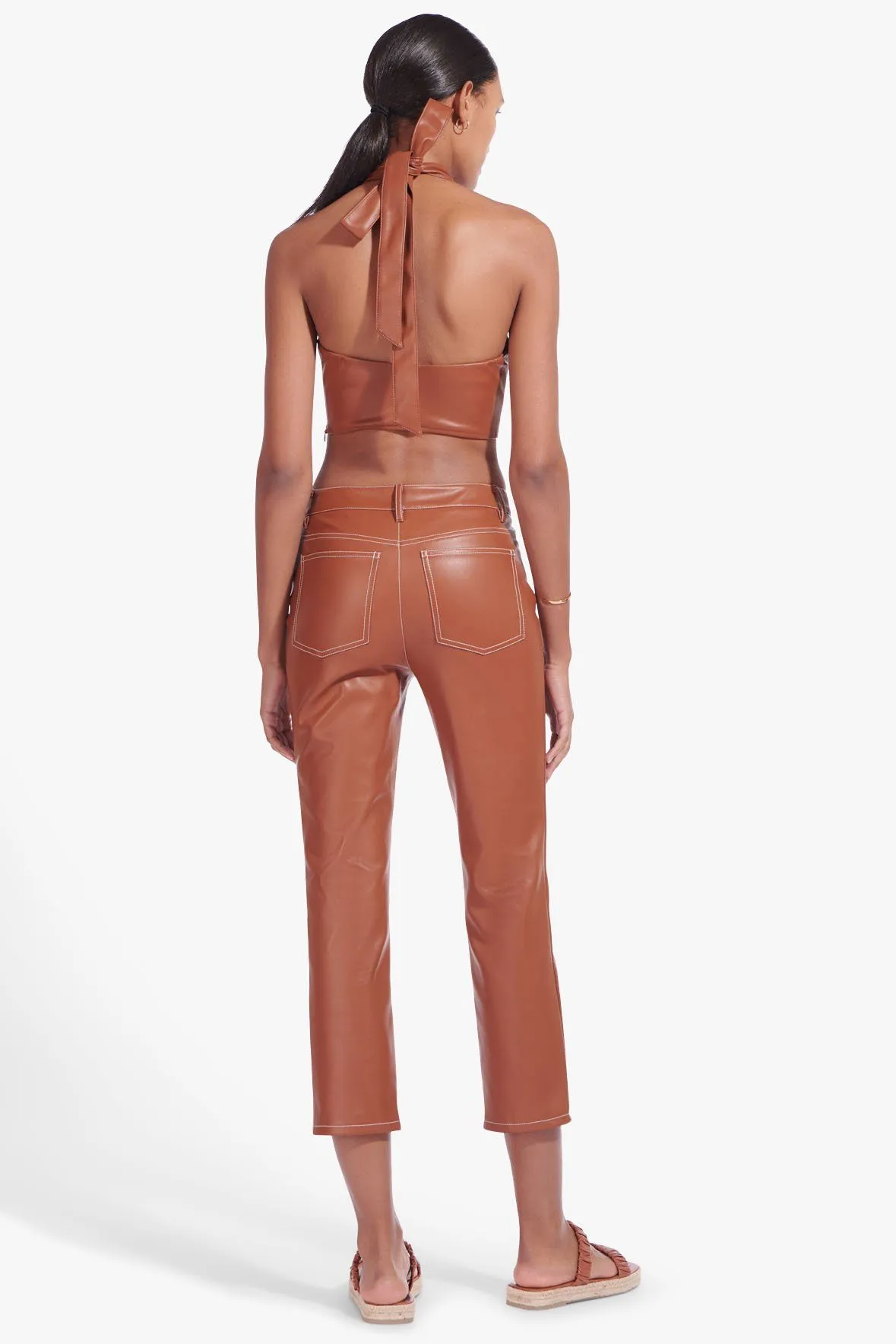 CROPPED ELLIOT PANT | WHISKEY VEGAN LEATHER