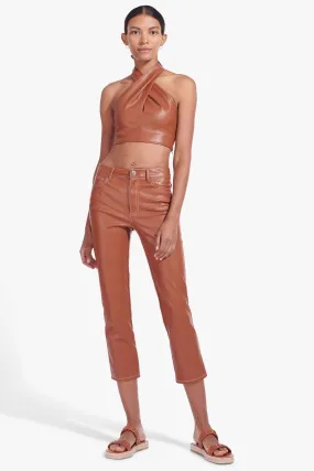 CROPPED ELLIOT PANT | WHISKEY VEGAN LEATHER