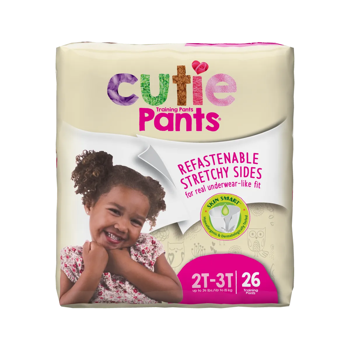 Cutie Pant Training Pant - Girl 2T-3T, Pack of 26
