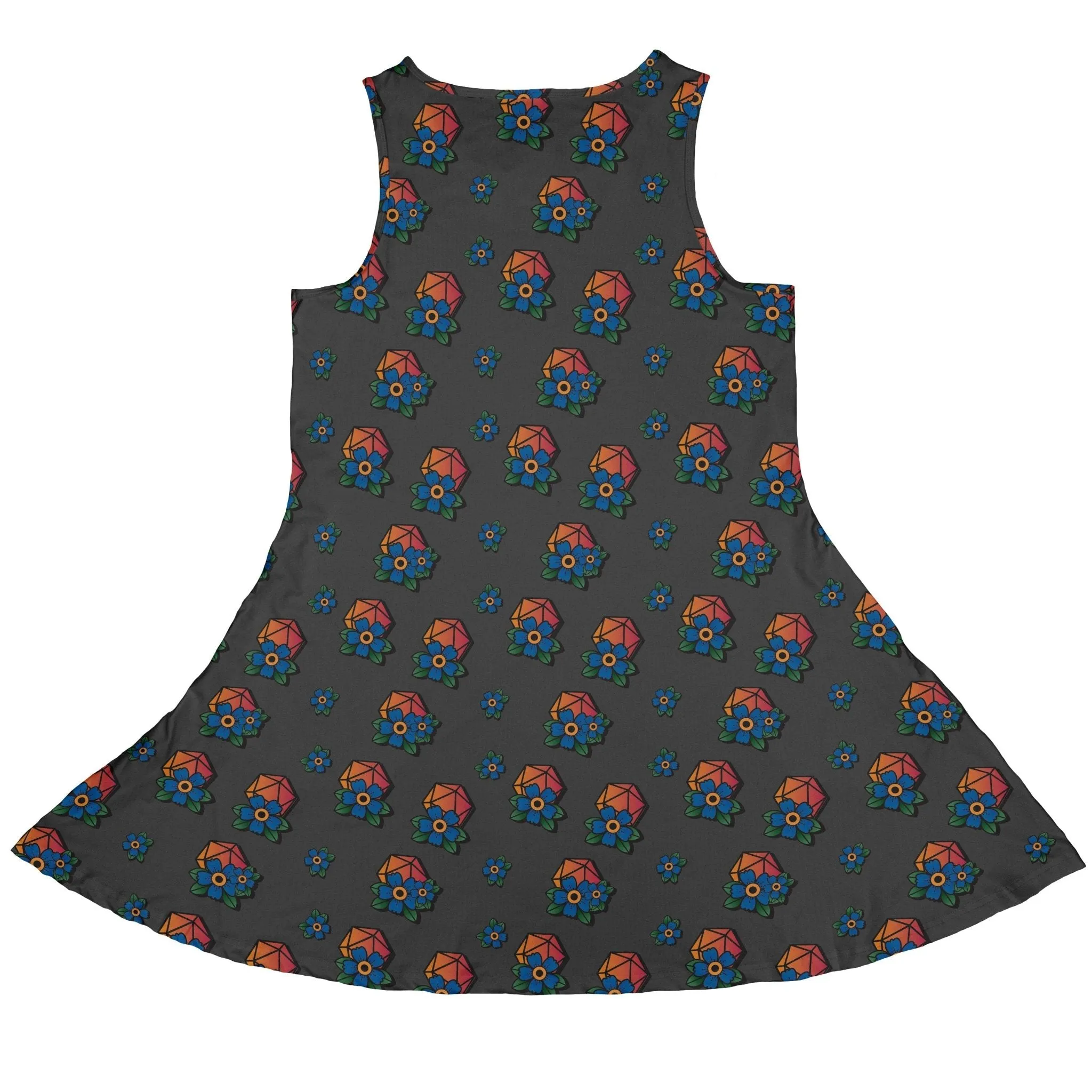 D20 Floral Hawaiian Gray Dress