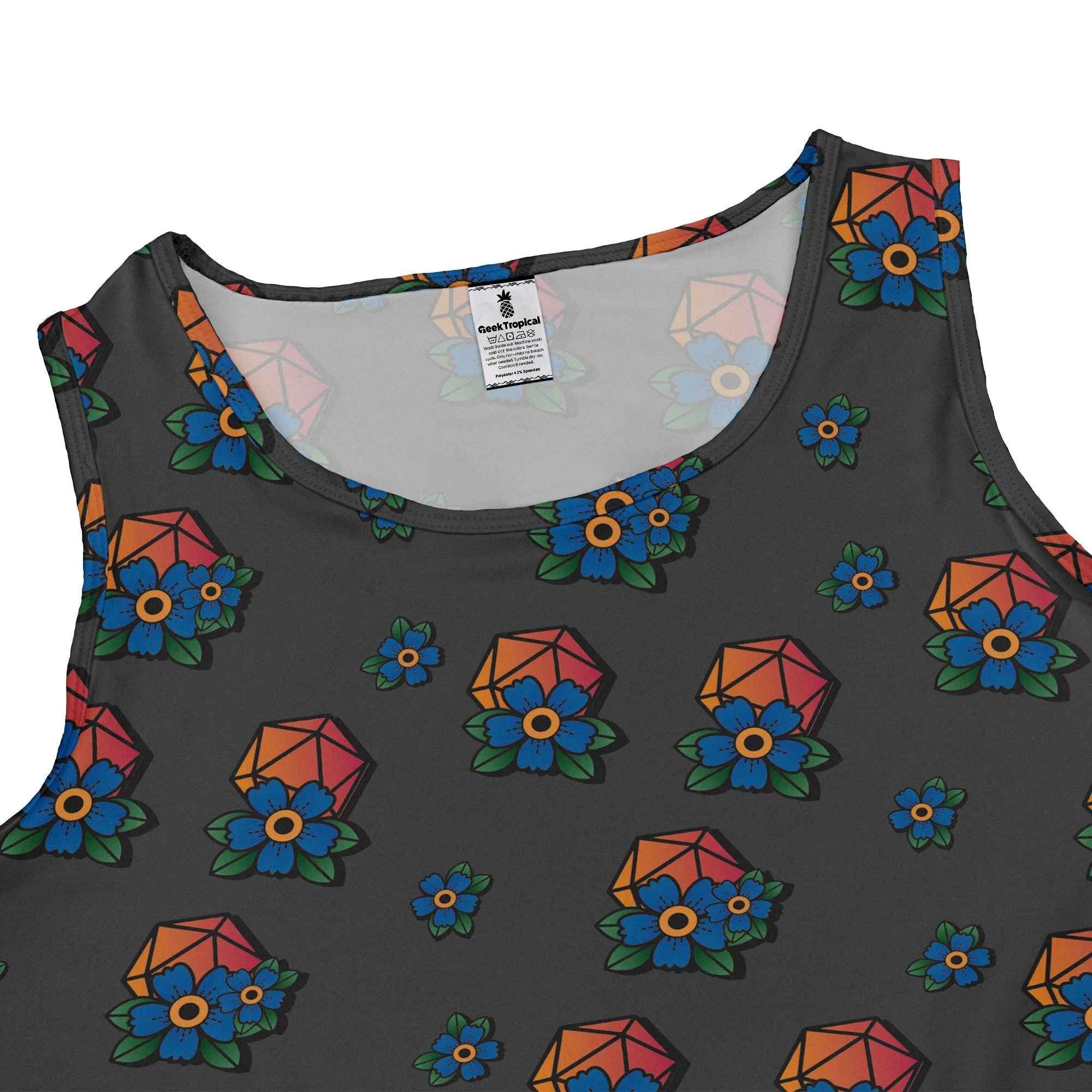 D20 Floral Hawaiian Gray Dress