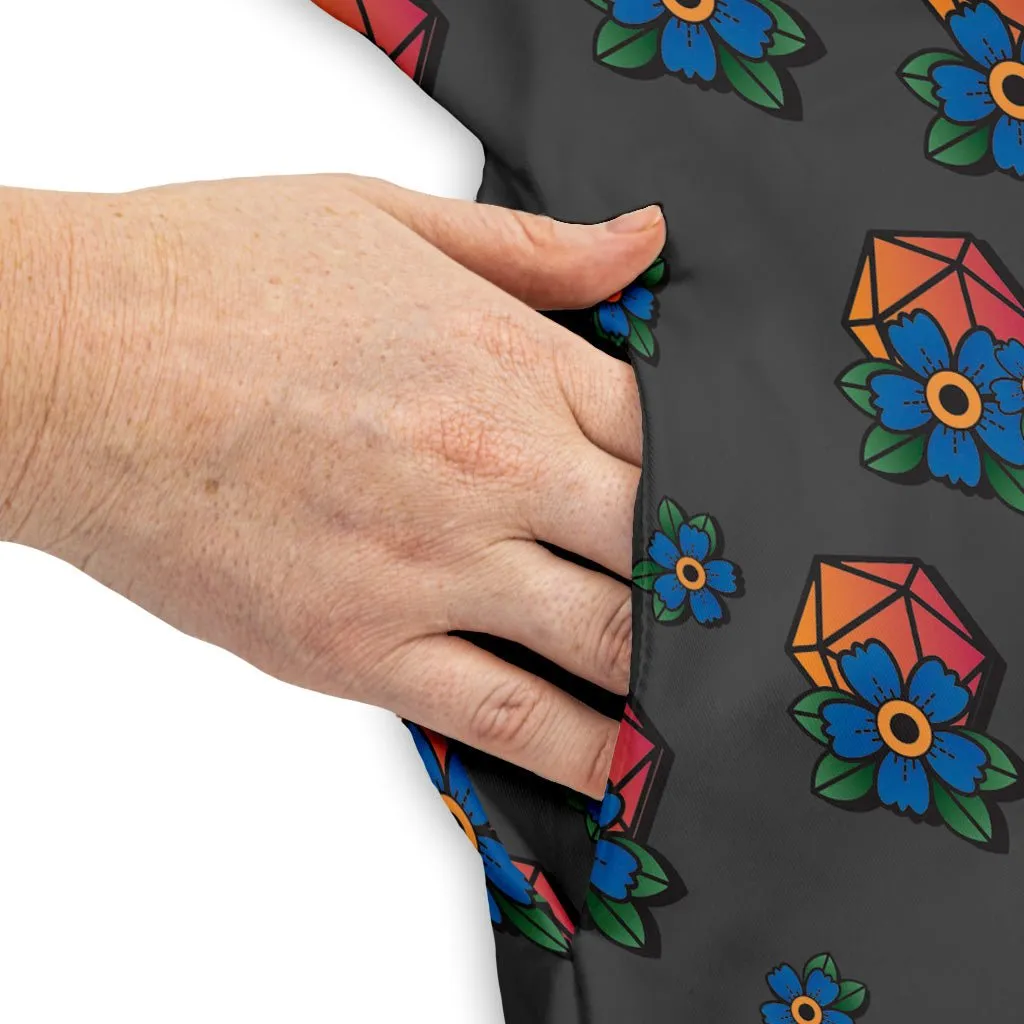D20 Floral Hawaiian Gray Dress