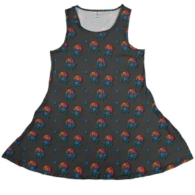 D20 Floral Hawaiian Gray Dress
