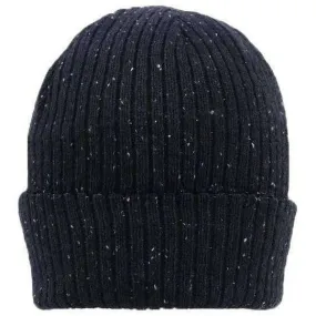 Dents Ribbed Knit Beanie Hat - Navy