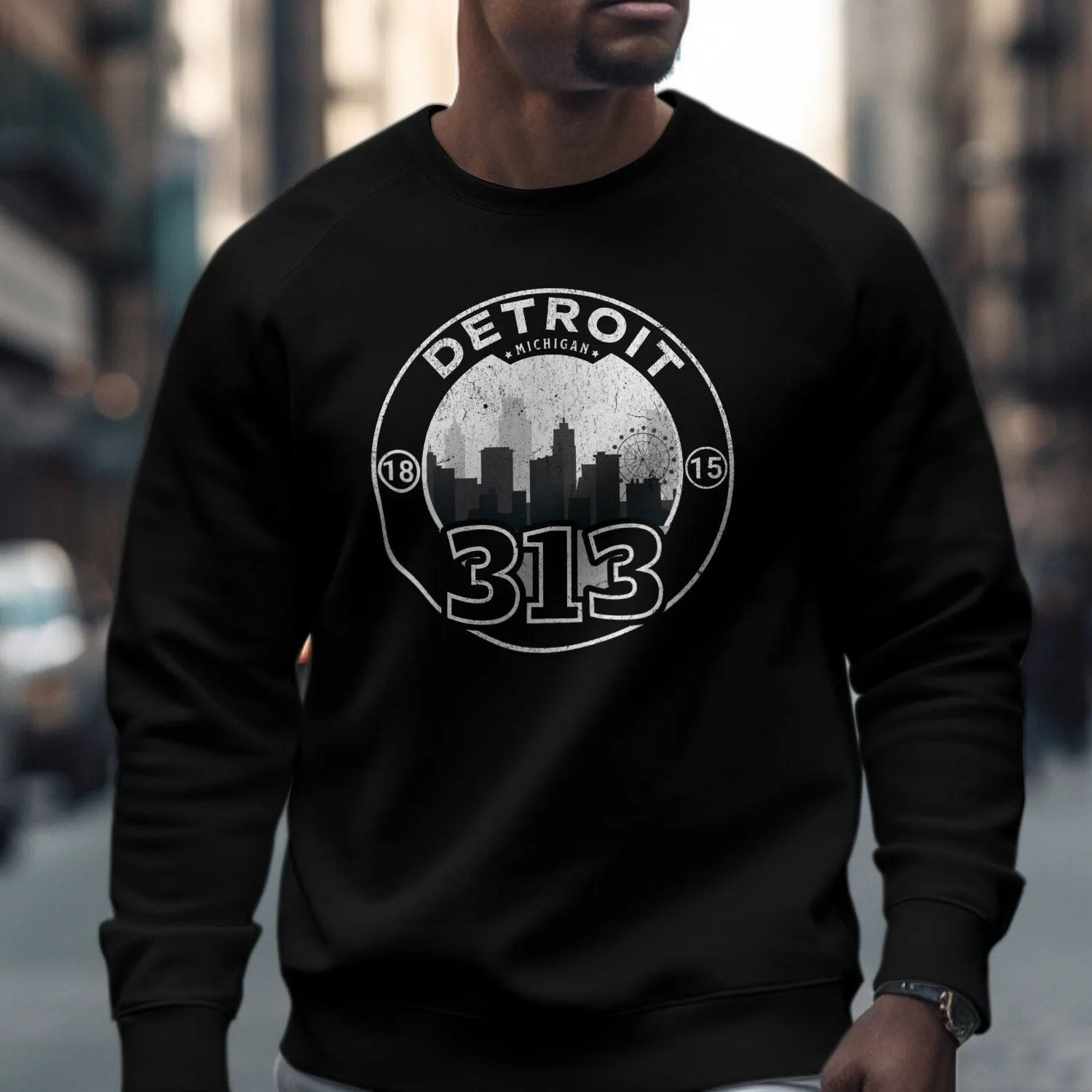 Detroit 313 Michigan City Skyline T-Shirt, Vintage Style Urban Tee, Unisex Graphic Shirt for Locals and Tourists