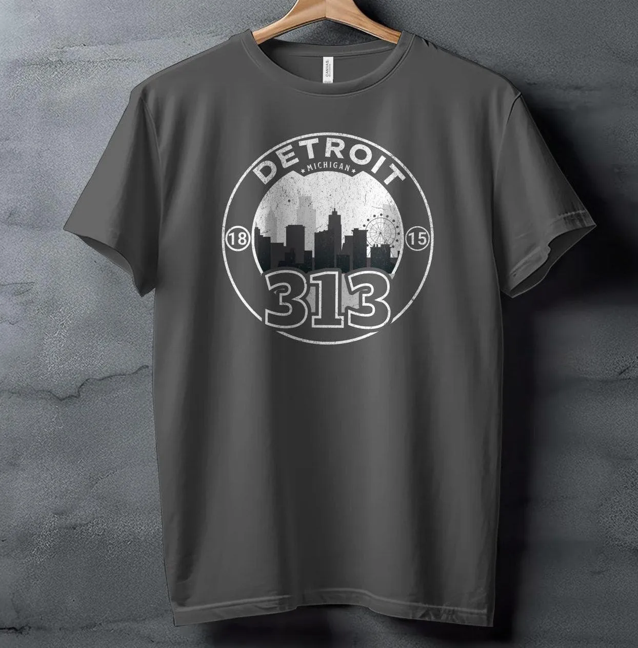 Detroit 313 Michigan City Skyline T-Shirt, Vintage Style Urban Tee, Unisex Graphic Shirt for Locals and Tourists
