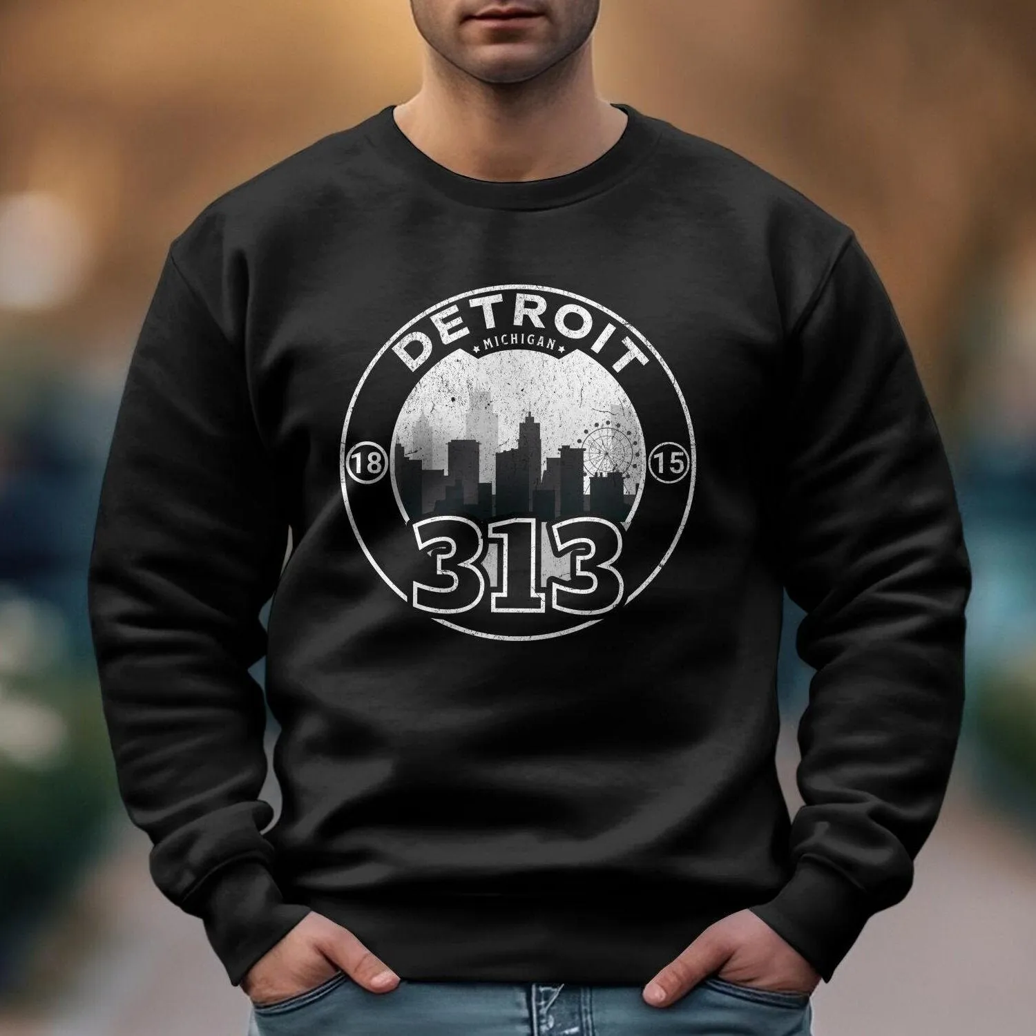 Detroit 313 Michigan City Skyline T-Shirt, Vintage Style Urban Tee, Unisex Graphic Shirt for Locals and Tourists