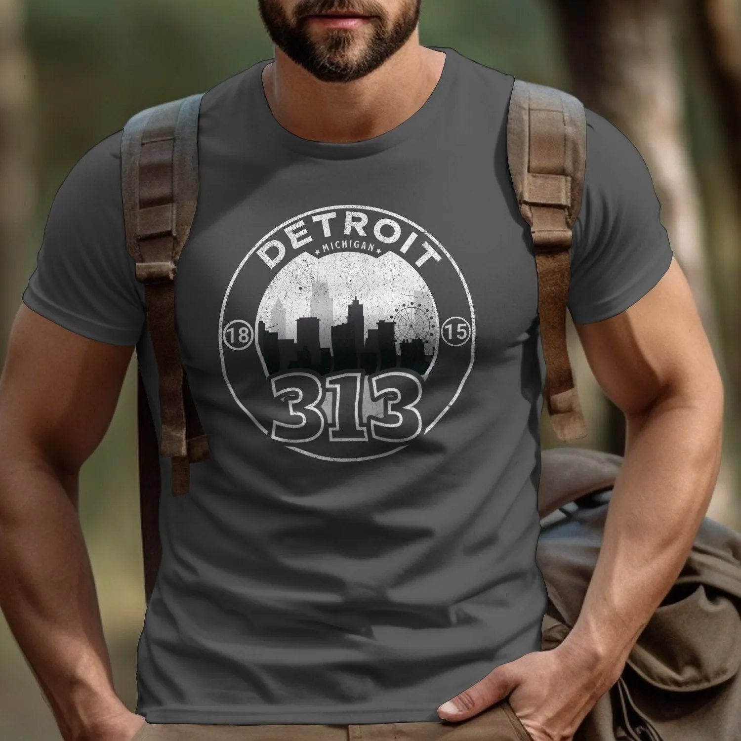 Detroit 313 Michigan City Skyline T-Shirt, Vintage Style Urban Tee, Unisex Graphic Shirt for Locals and Tourists
