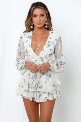 Digital printing summer breathable long sleeve V-neck gentle wind one-piece shorts women's clothing