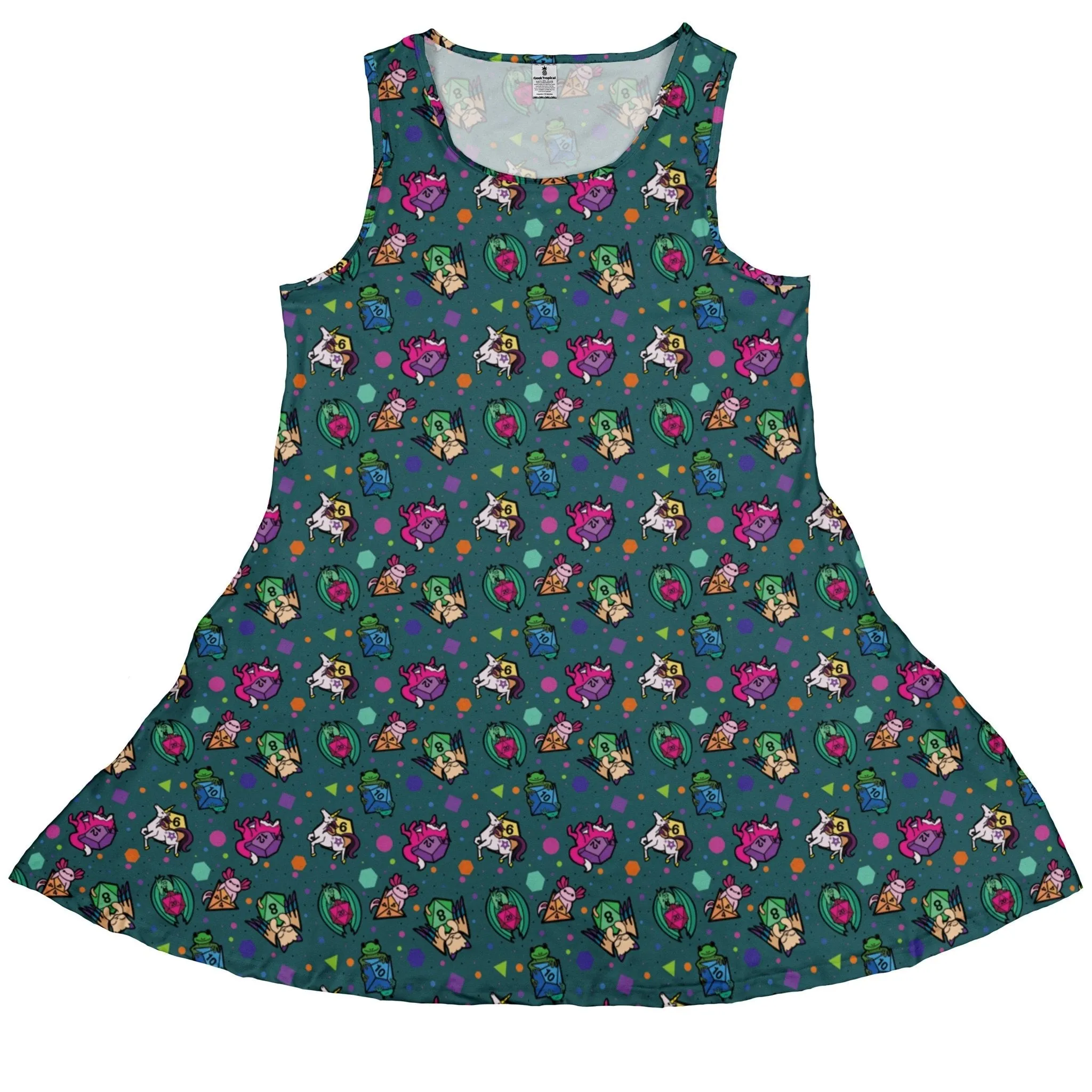 Dnd Dice Critters Teal Dress