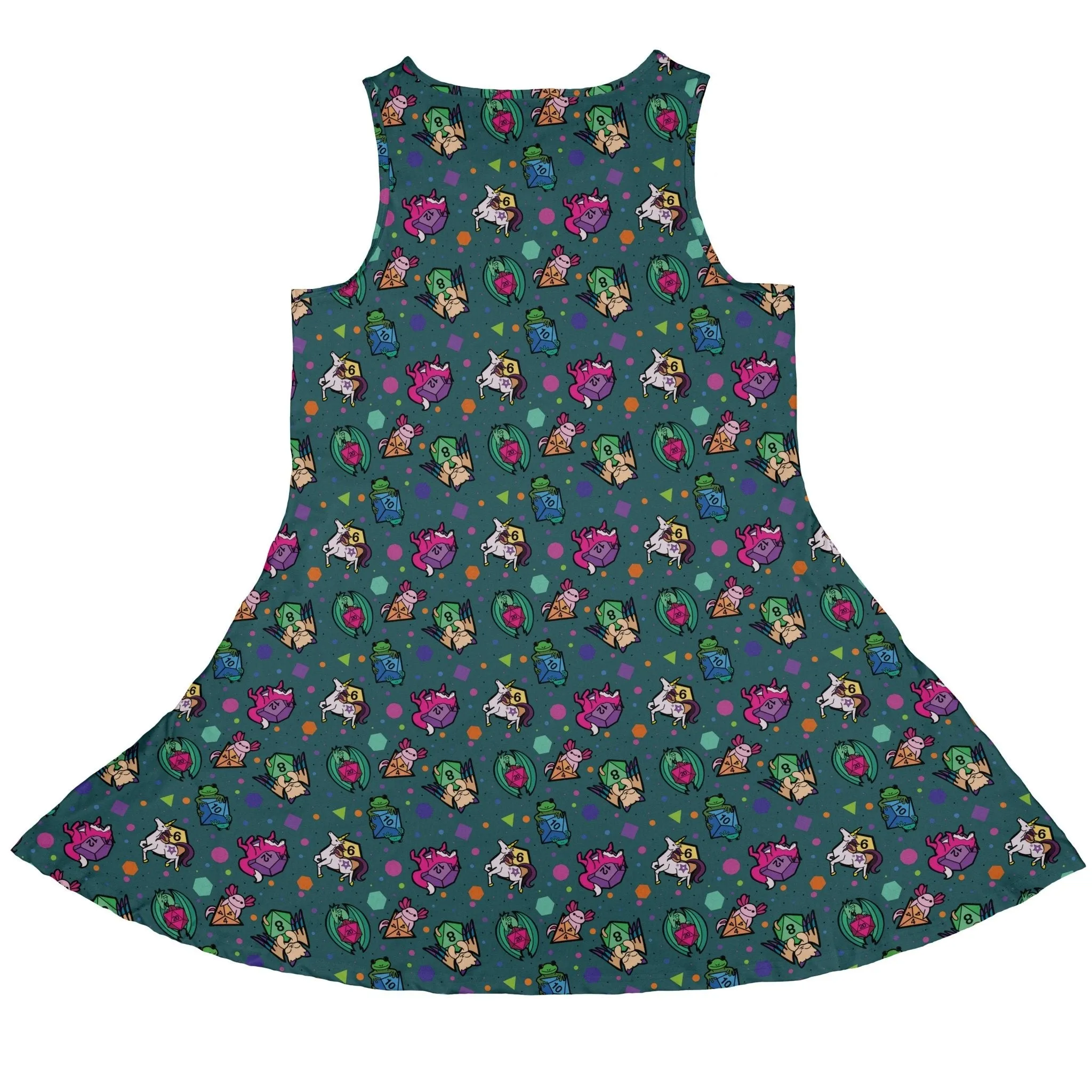 Dnd Dice Critters Teal Dress