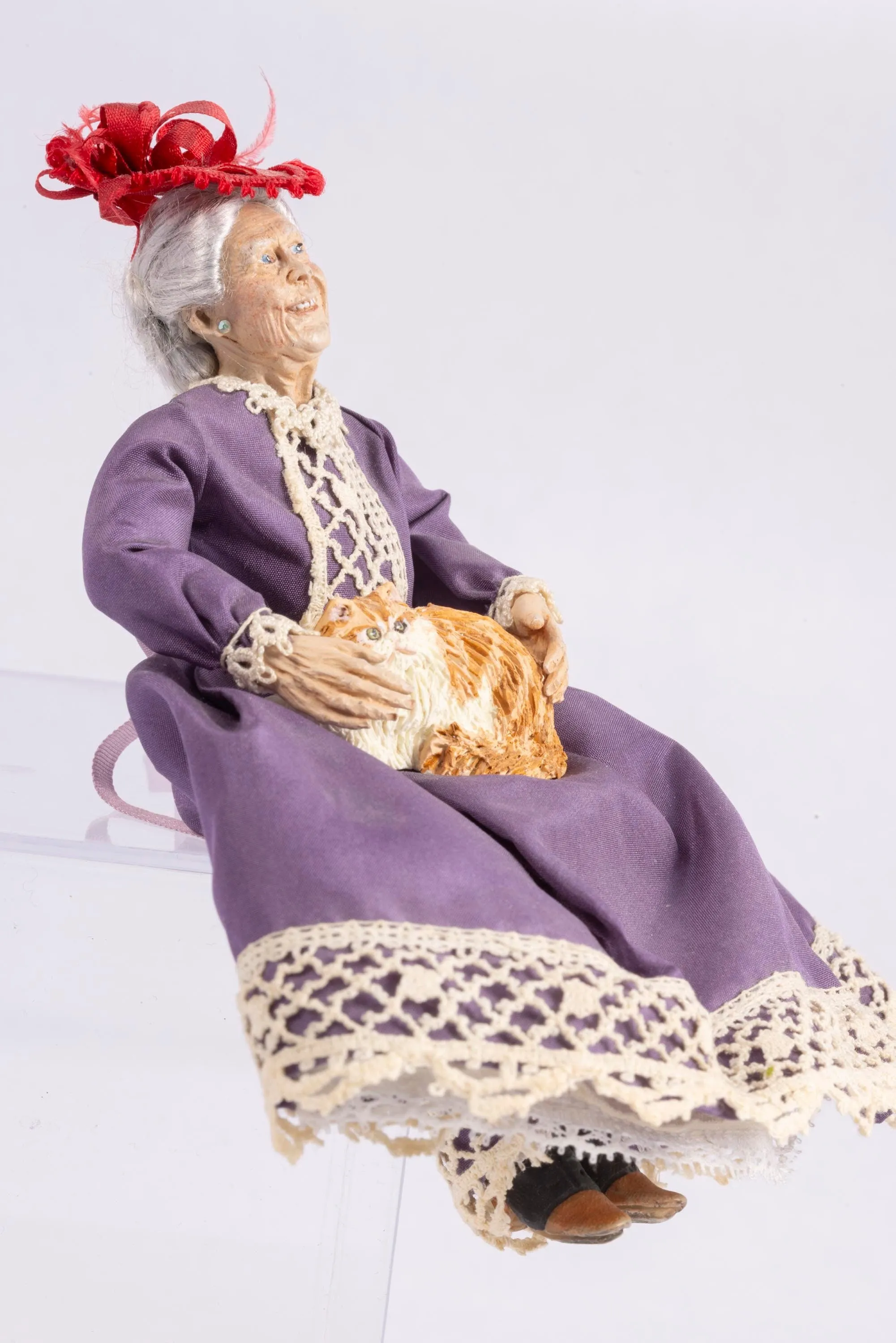 Dollhouse Miniature ~ Marcia Backstrom Older Doll Couple - Happily Married