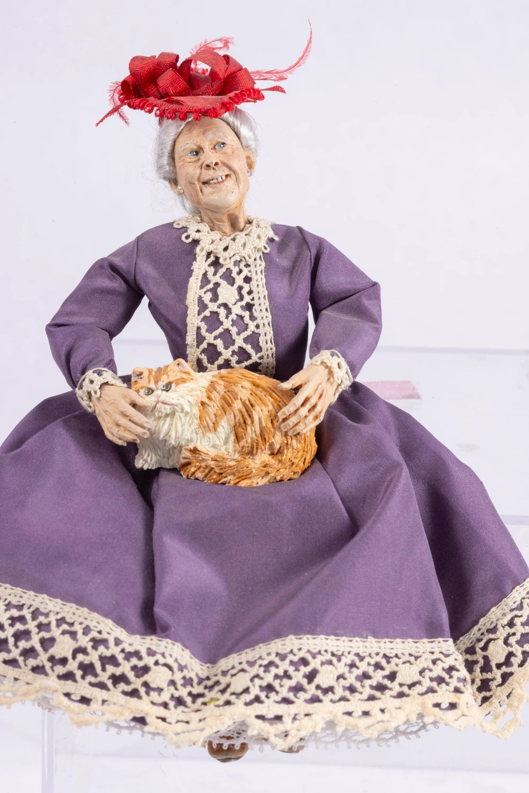 Dollhouse Miniature ~ Marcia Backstrom Older Doll Couple - Happily Married