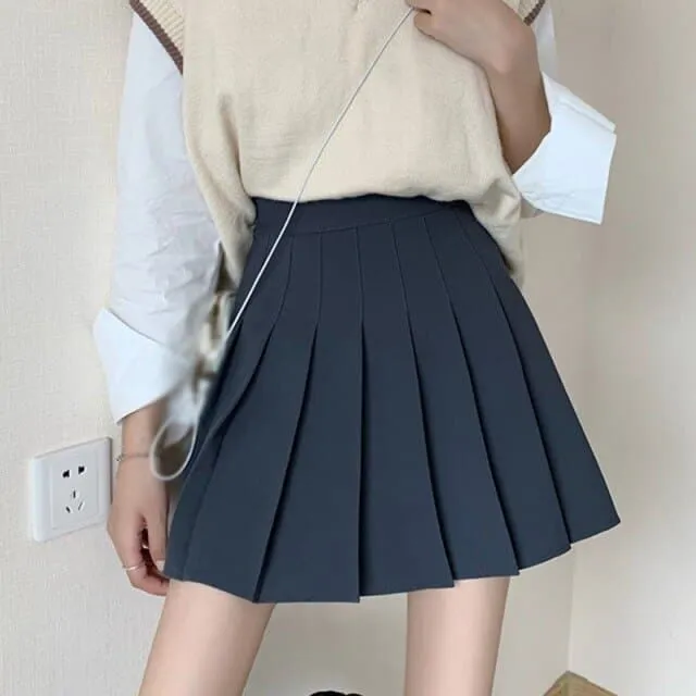 DressBetty - Women Skirt Pleated Mini High Waist Cute Girls Slim Skirt Summer Female Short Skirt Multicolor
