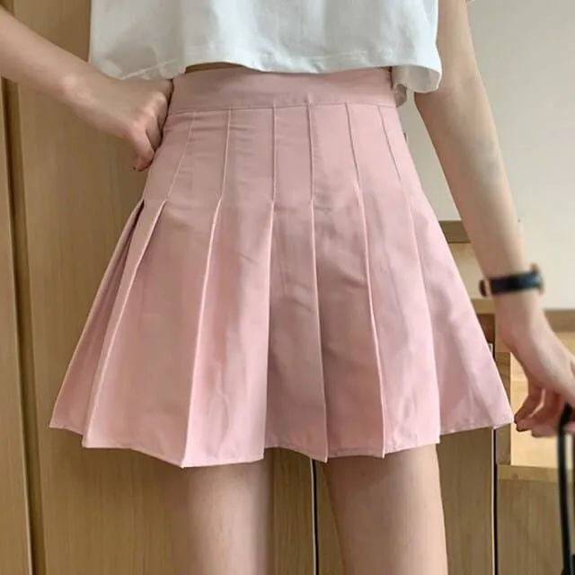 DressBetty - Women Skirt Pleated Mini High Waist Cute Girls Slim Skirt Summer Female Short Skirt Multicolor