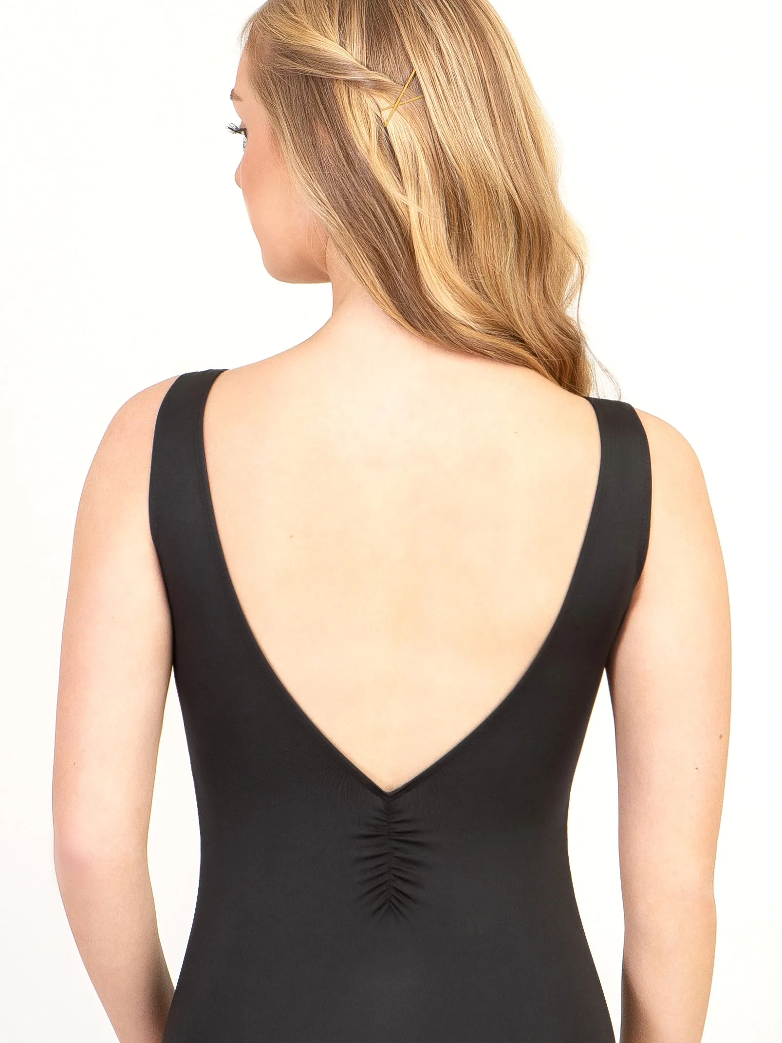 Empire Tank Leotard with Low Pinch Back