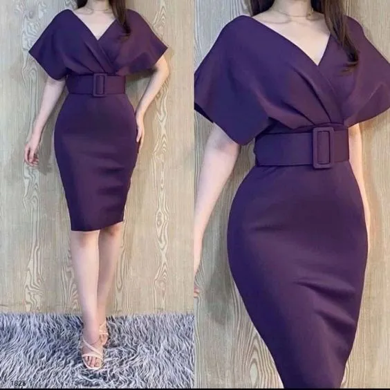 Engagement Dress, Cocktail Midi Dress, Formal Dress, Midi Prom Dress    fg2855