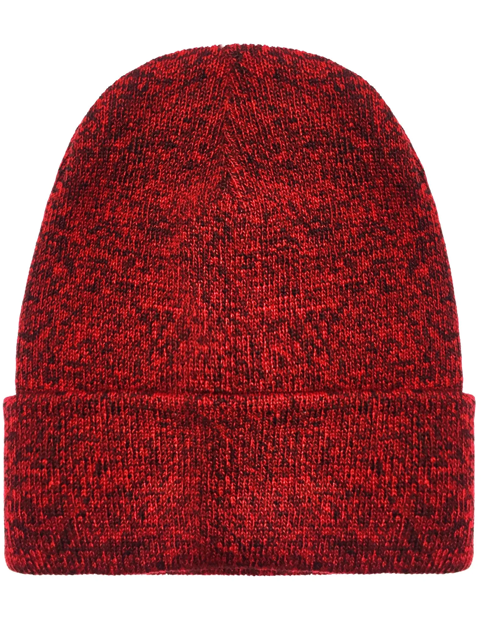 Evan Knitted Beanie Hat in Oxblood Marl