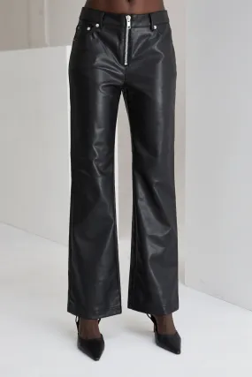 Exposed Zip Black Pants
