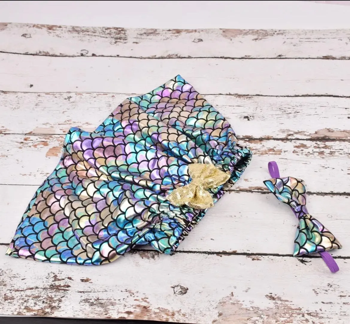 First Birthday One Romper - Mermaid Theme , Blue