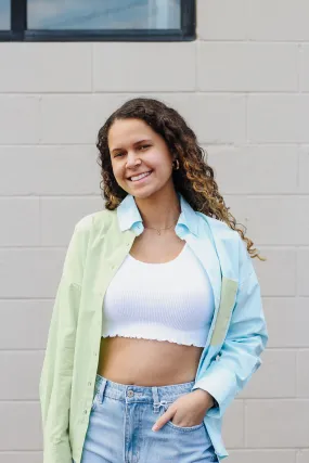 Give It To Me White Cropped Tank