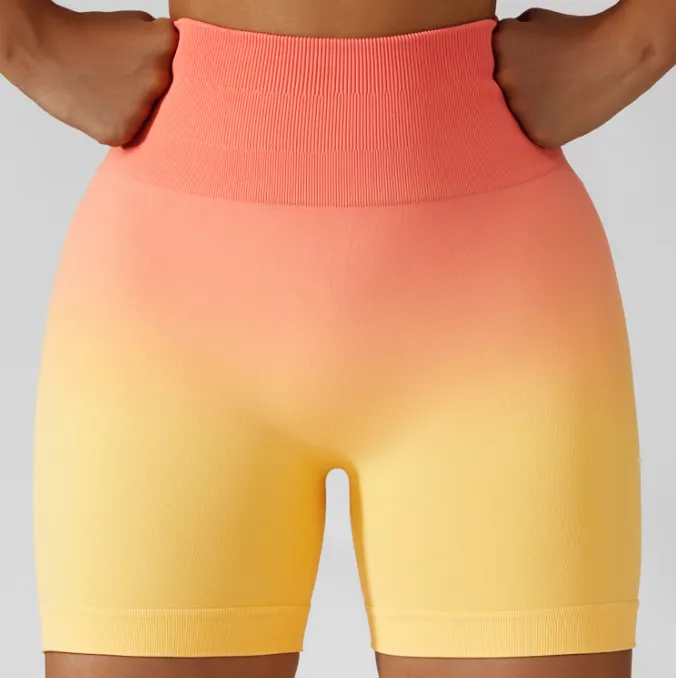 Gradient seamless Breathable tight high waist elastic fitness pants 9 colors
