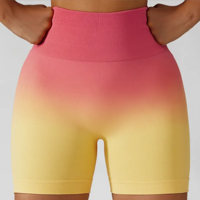 Gradient seamless Breathable tight high waist elastic fitness pants 9 colors