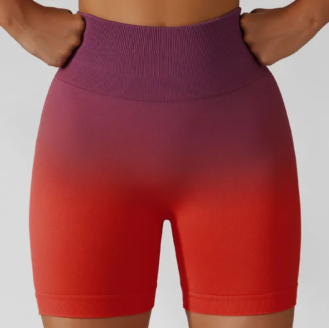 Gradient seamless Breathable tight high waist elastic fitness pants 9 colors