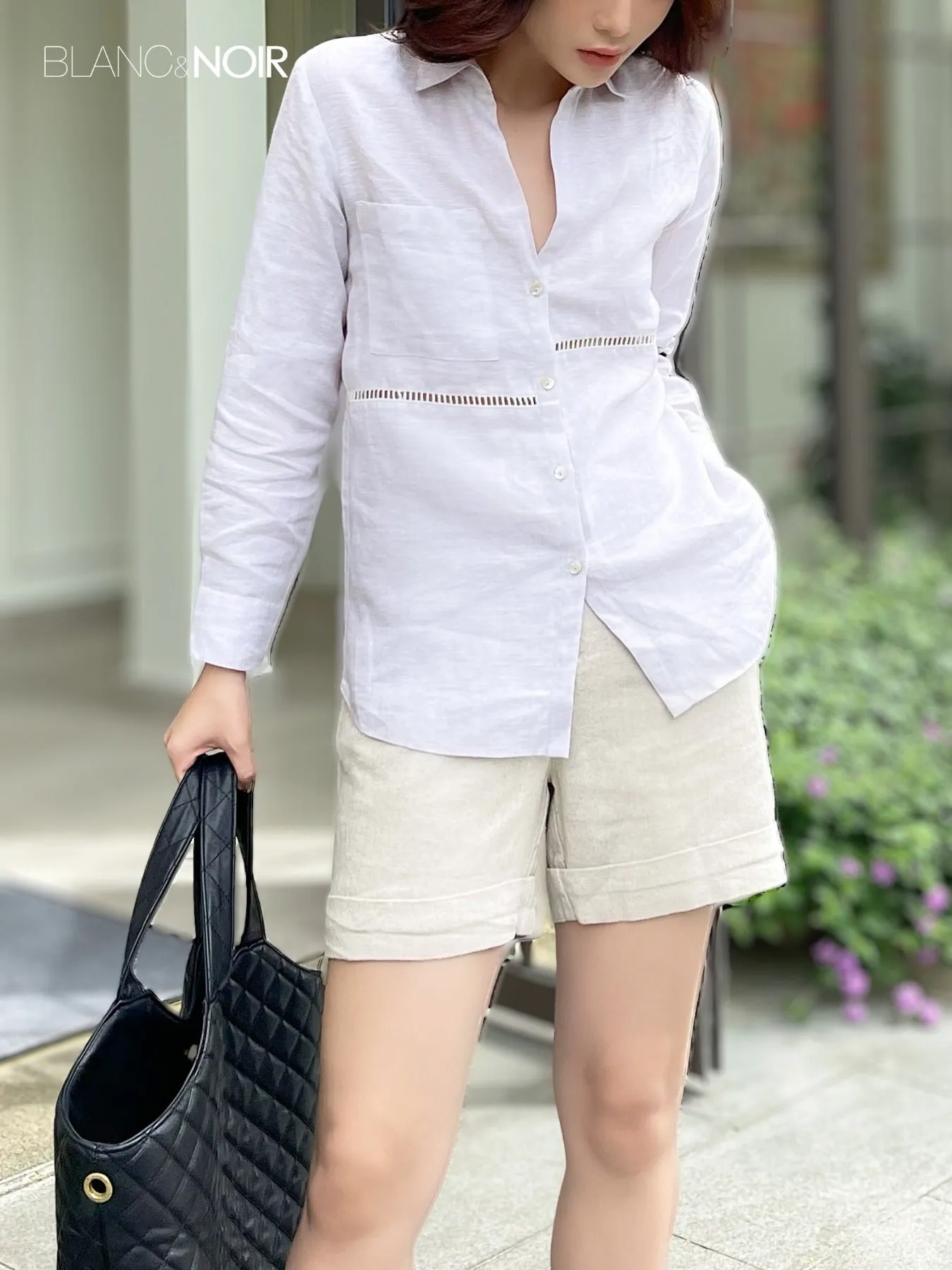 Grey Signature Linen Shirt