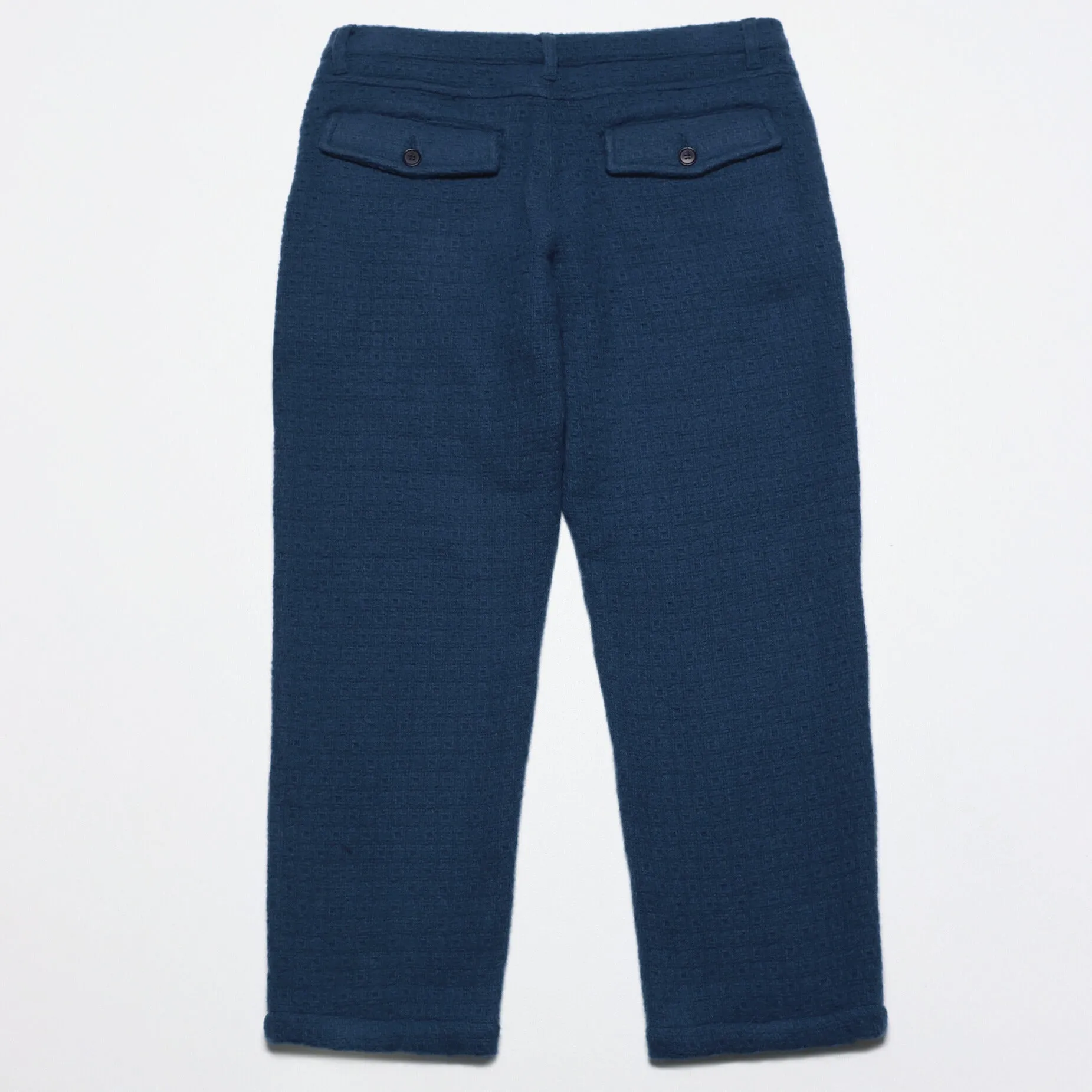 Insignia Blue Textured Jacquard Ryder Wool Trouser
