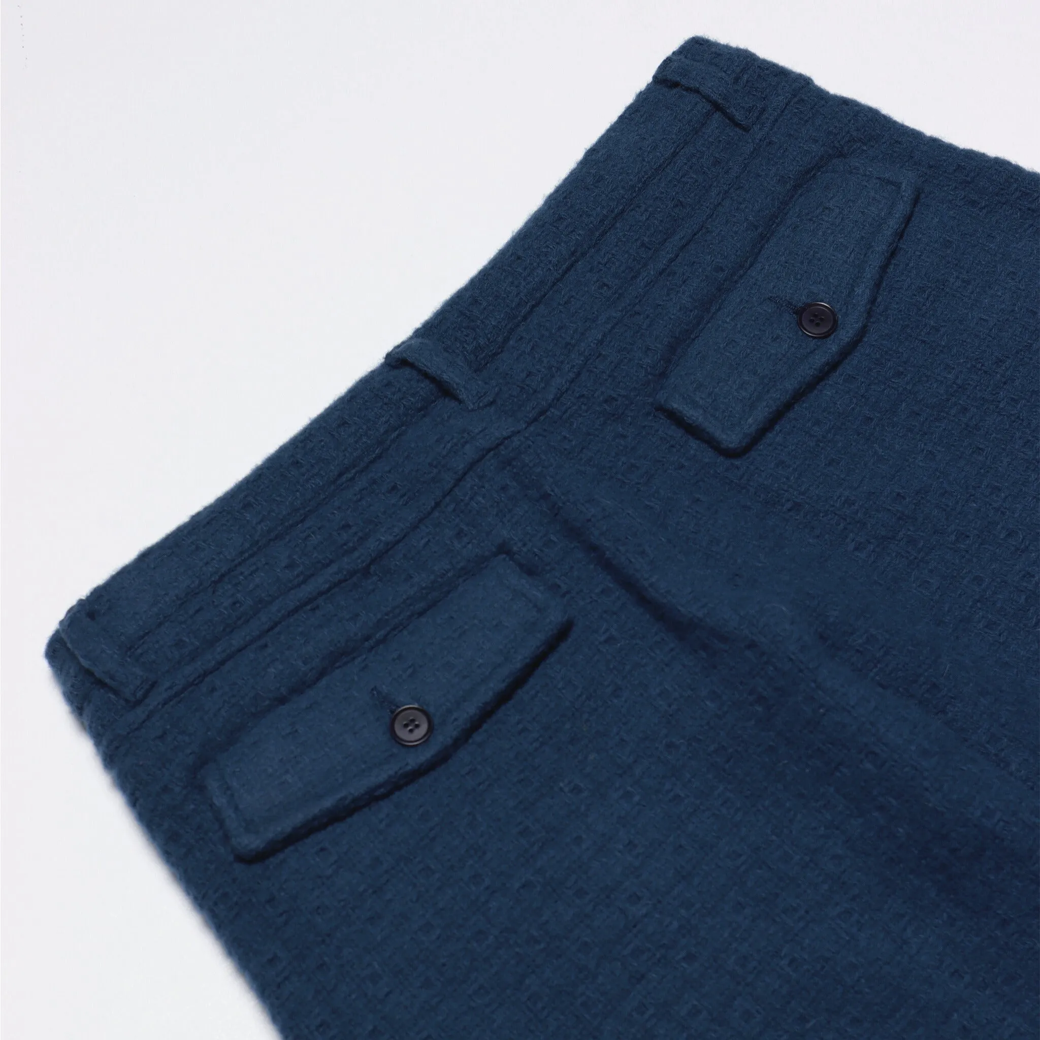 Insignia Blue Textured Jacquard Ryder Wool Trouser
