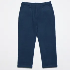 Insignia Blue Textured Jacquard Ryder Wool Trouser
