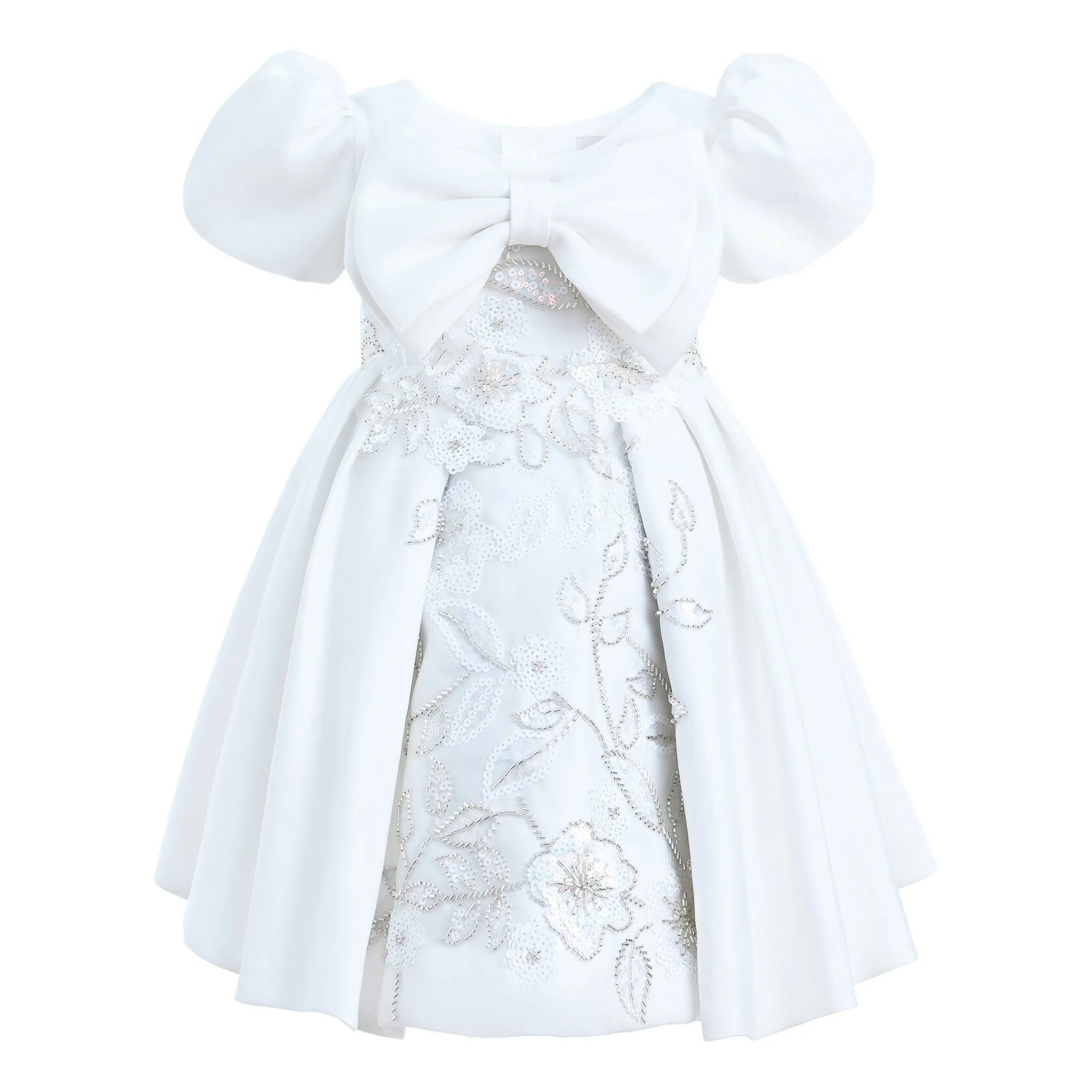 Ivory Leona Floral Teacup Bow Dress
