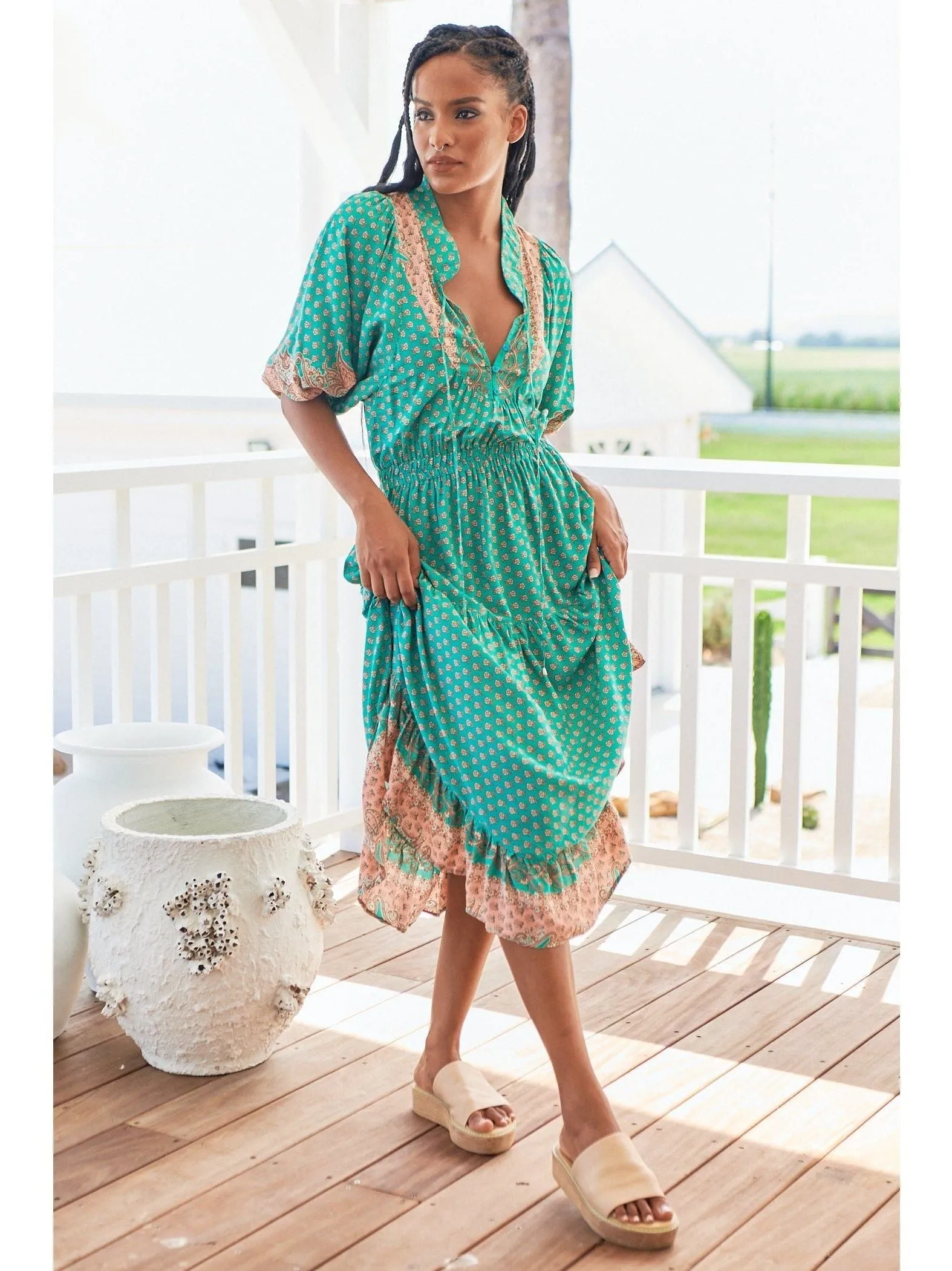 JAASE Jade Print Jasmine Midi Dress