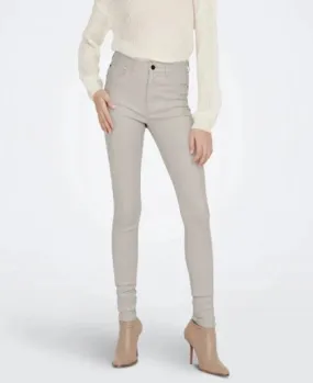 JDY JDYNEWTHUNDER COATED HIGH - Trousers - chateau gray