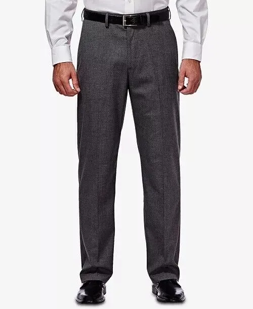 J.M. Haggar Men's Classic Fit Sharkskin Dress Suit Pants Dark Grey 34 x 30