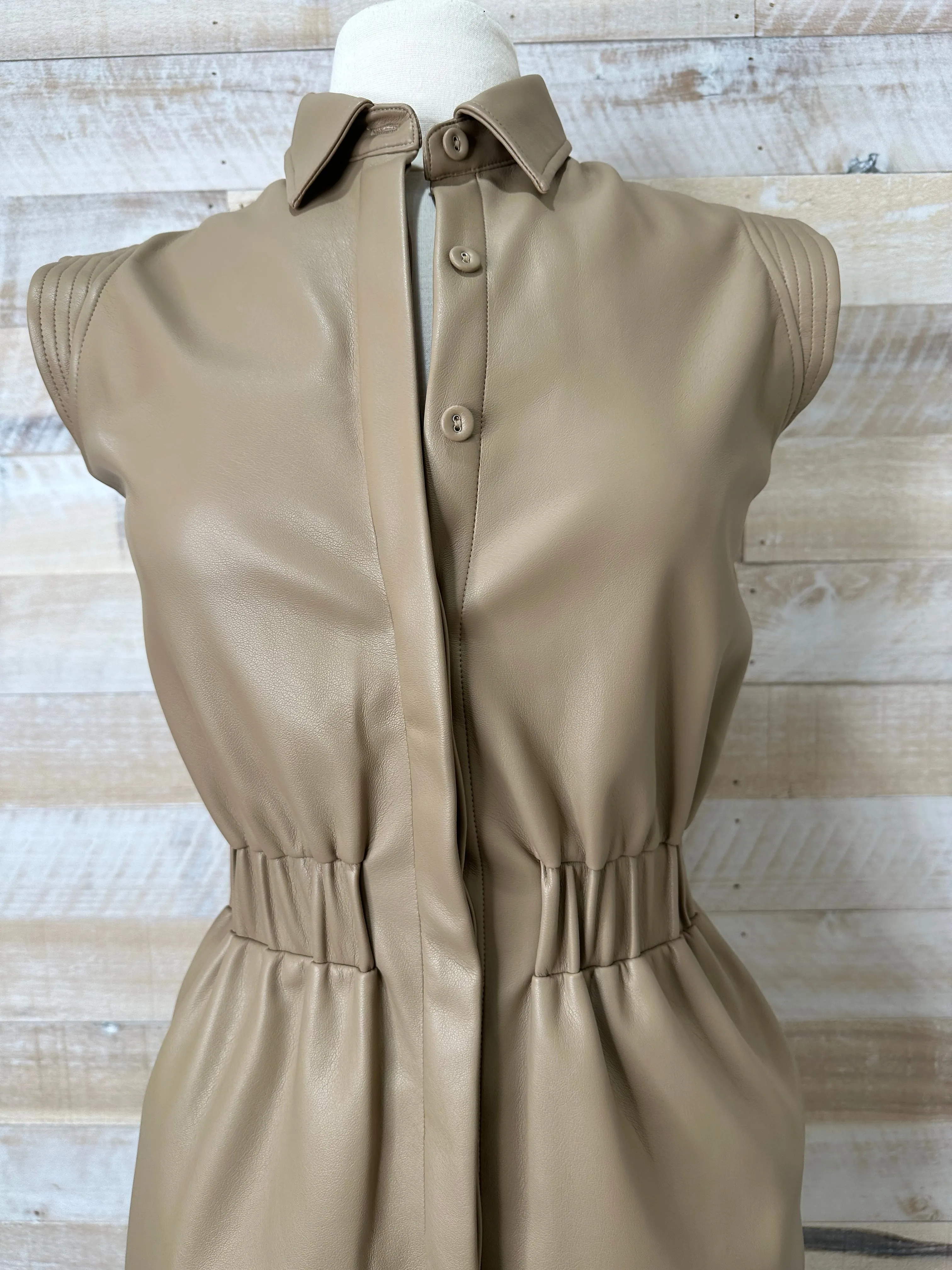 KAR Oliver Leather Mini Dress in Mocha
