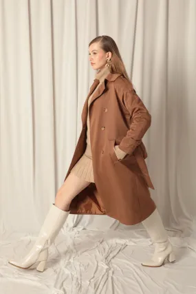 KKT Torino Fabric Waterproof Lined Camel Trench Coat - Constanţa