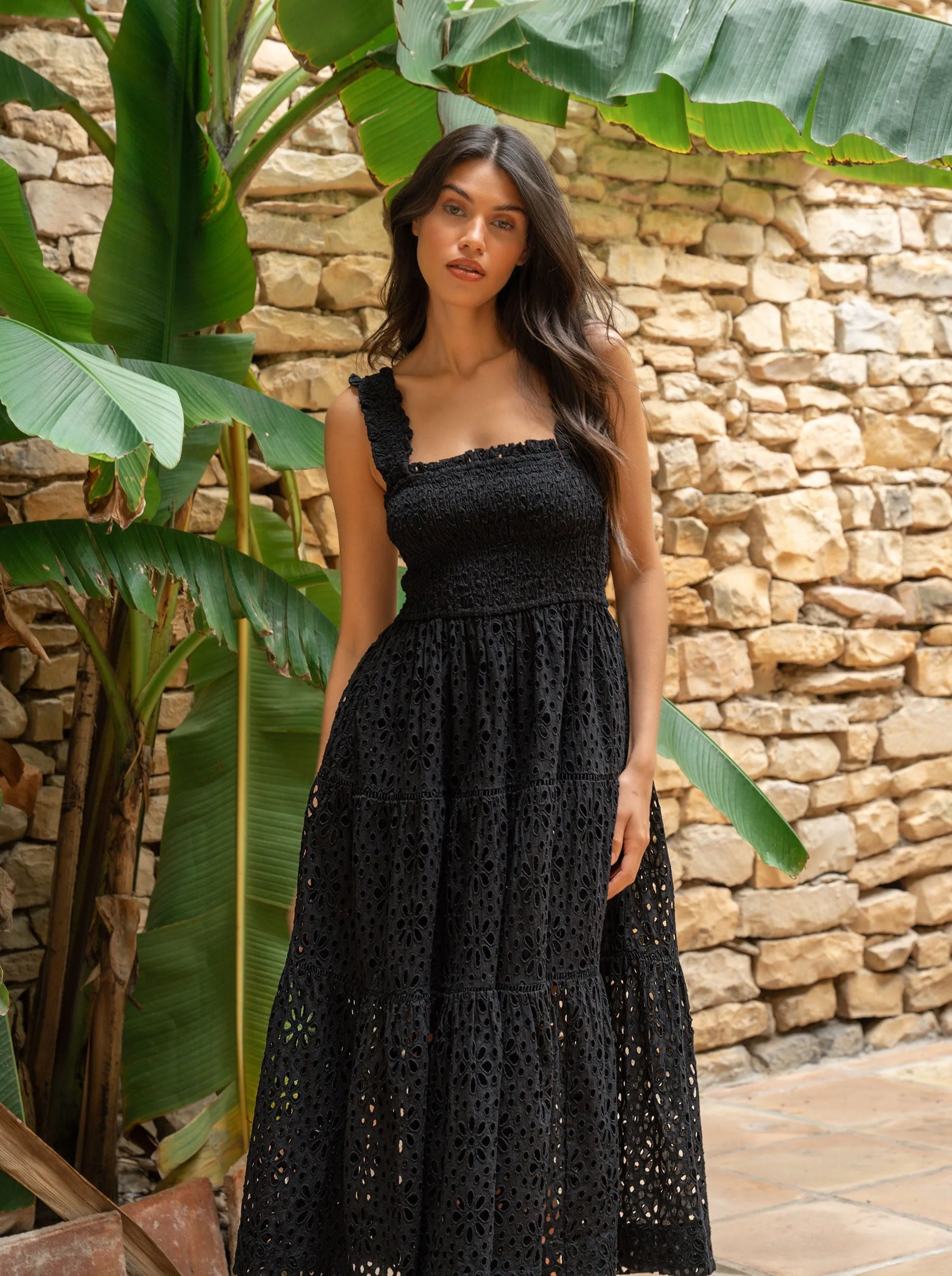 Kristen Dress Seaside Eyelet Black