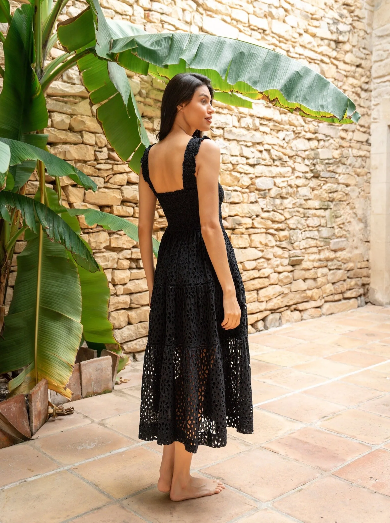 Kristen Dress Seaside Eyelet Black