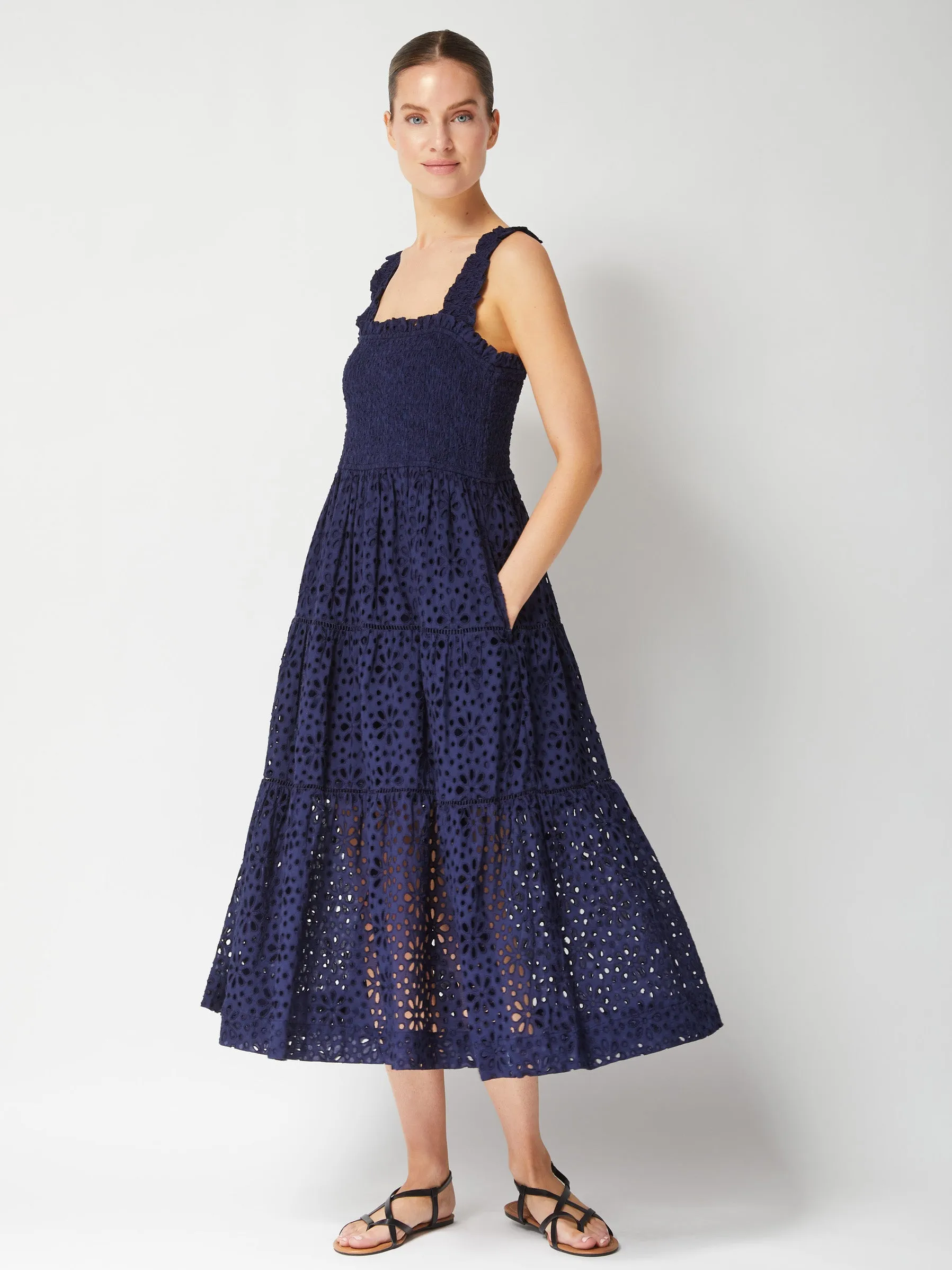 Kristen Dress Seaside Eyelet Navy