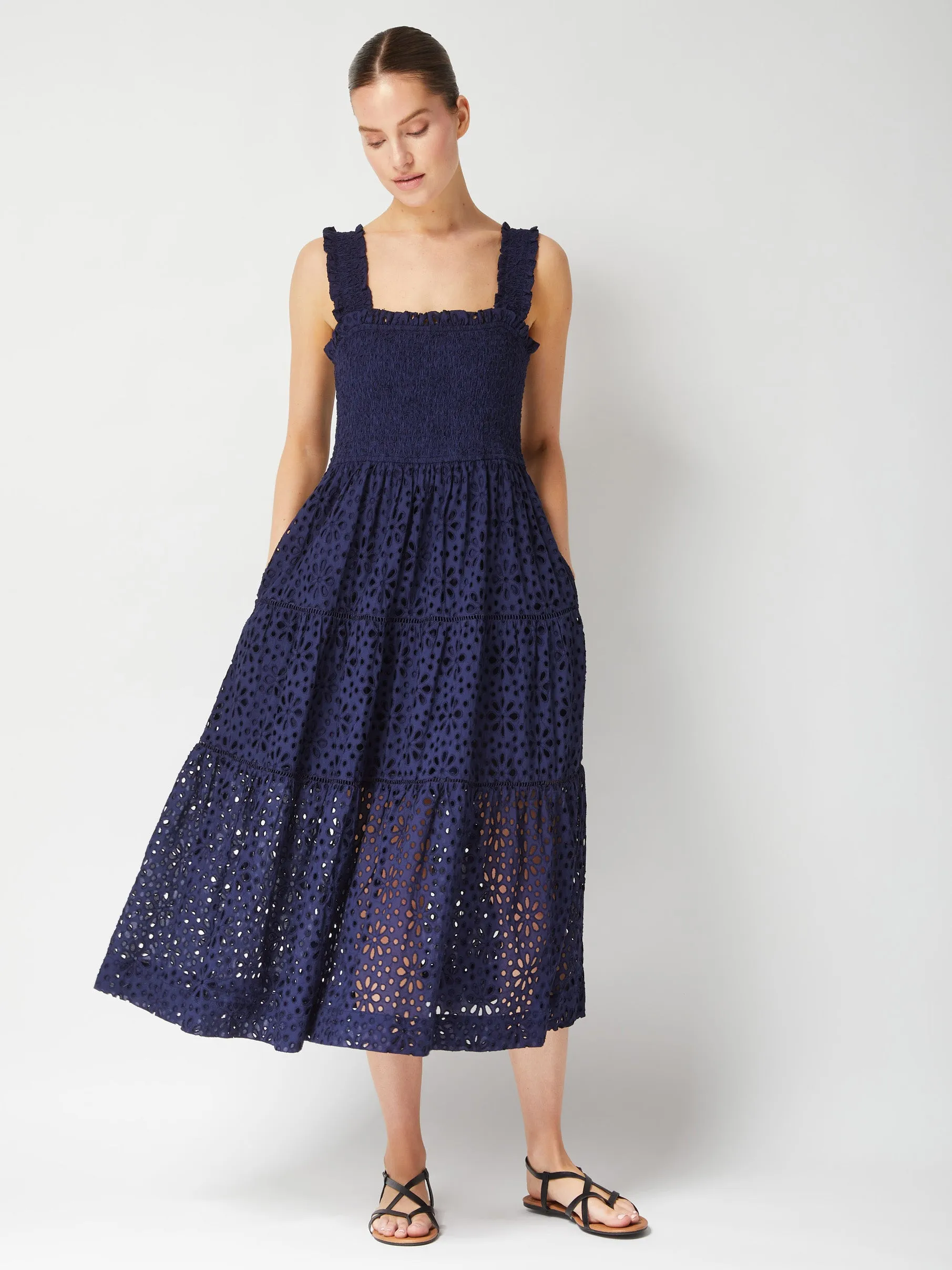 Kristen Dress Seaside Eyelet Navy
