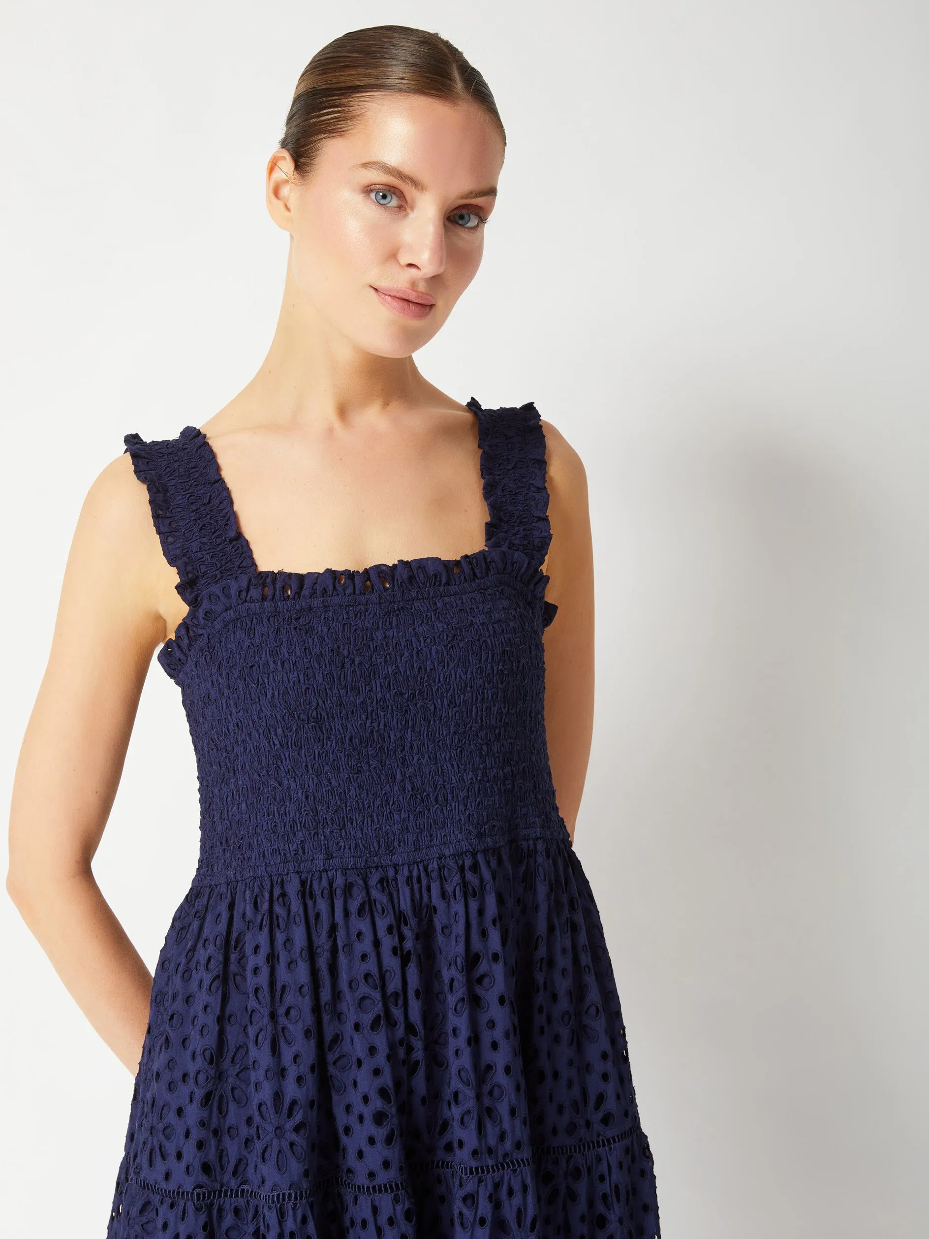 Kristen Dress Seaside Eyelet Navy