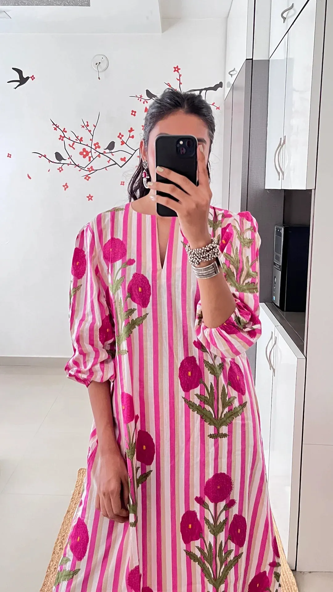 La Rose Hand Block Printed Dress