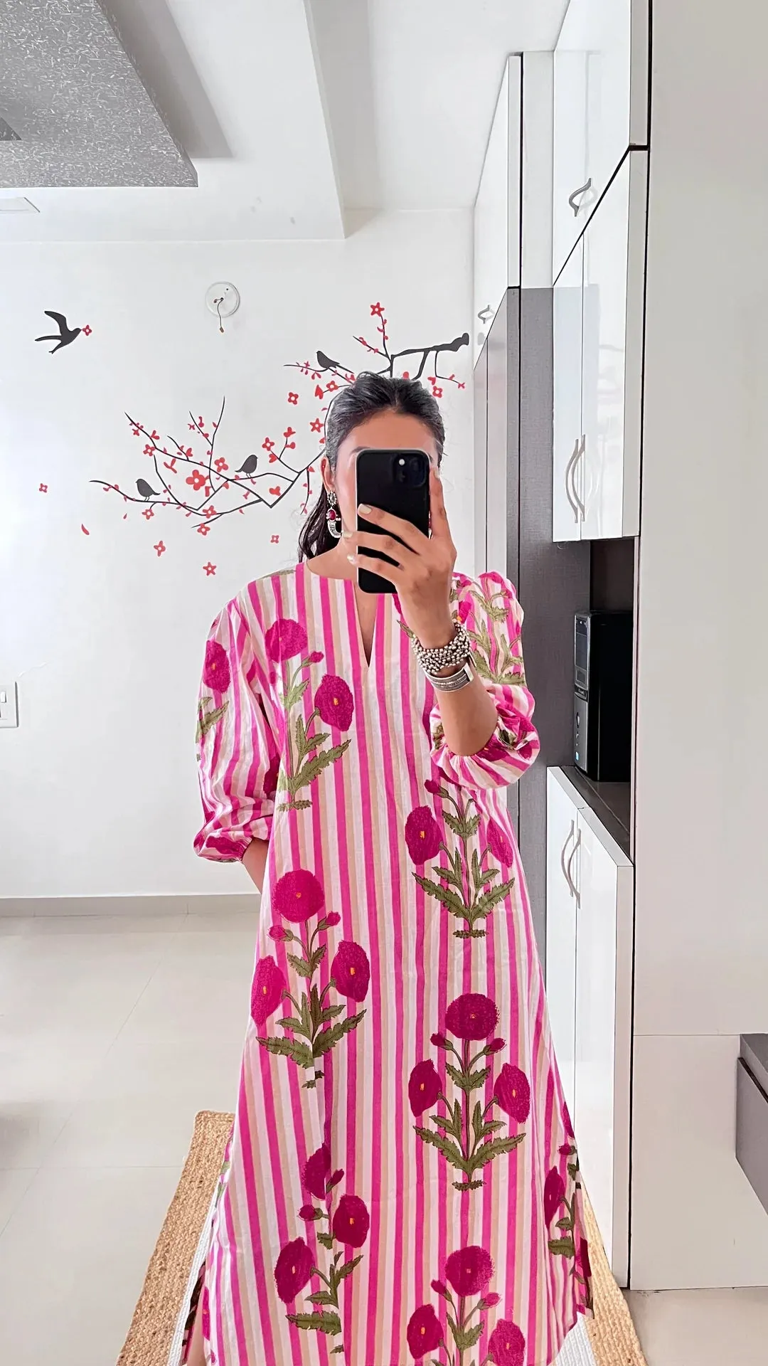 La Rose Hand Block Printed Dress