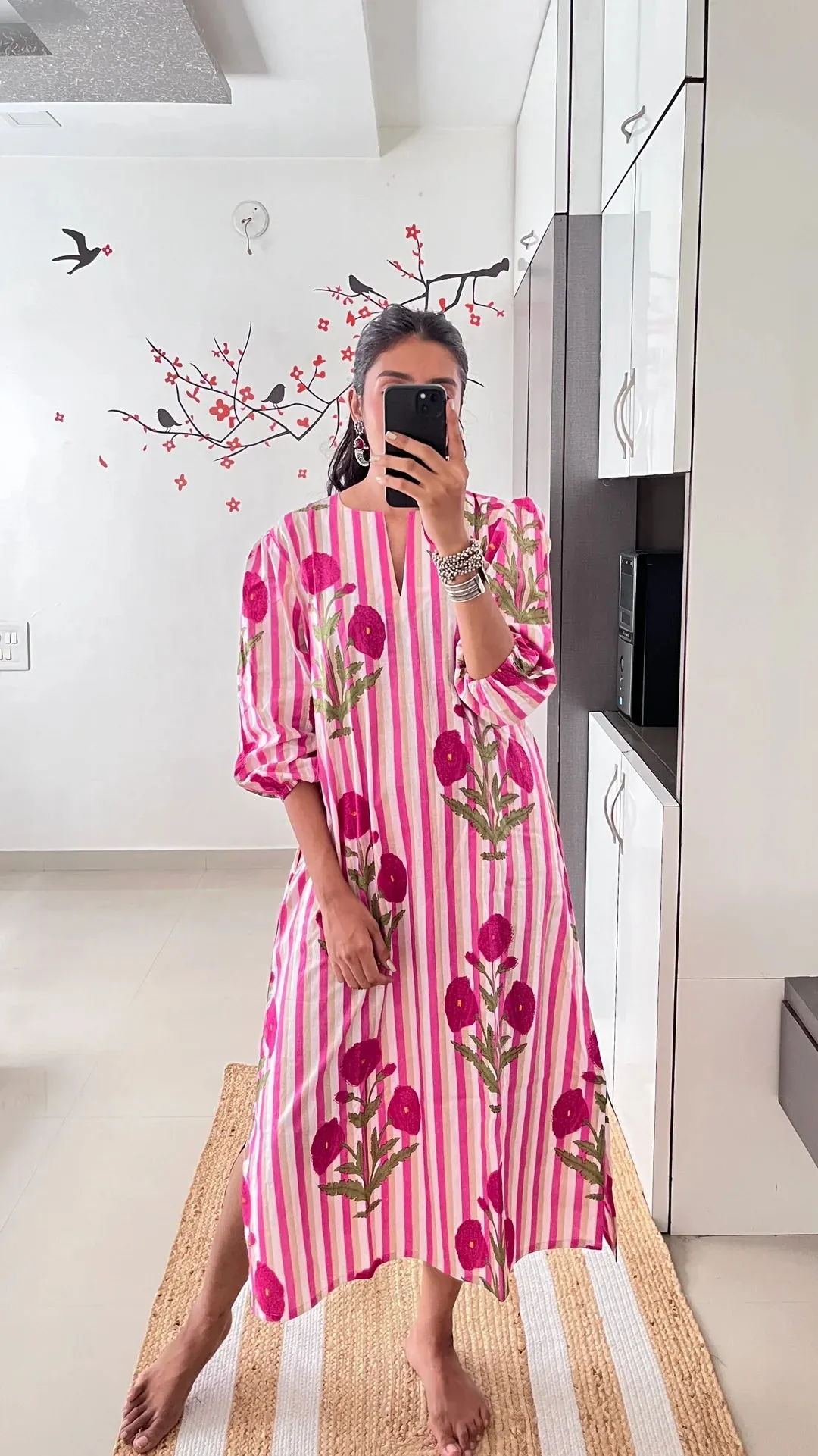 La Rose Hand Block Printed Dress