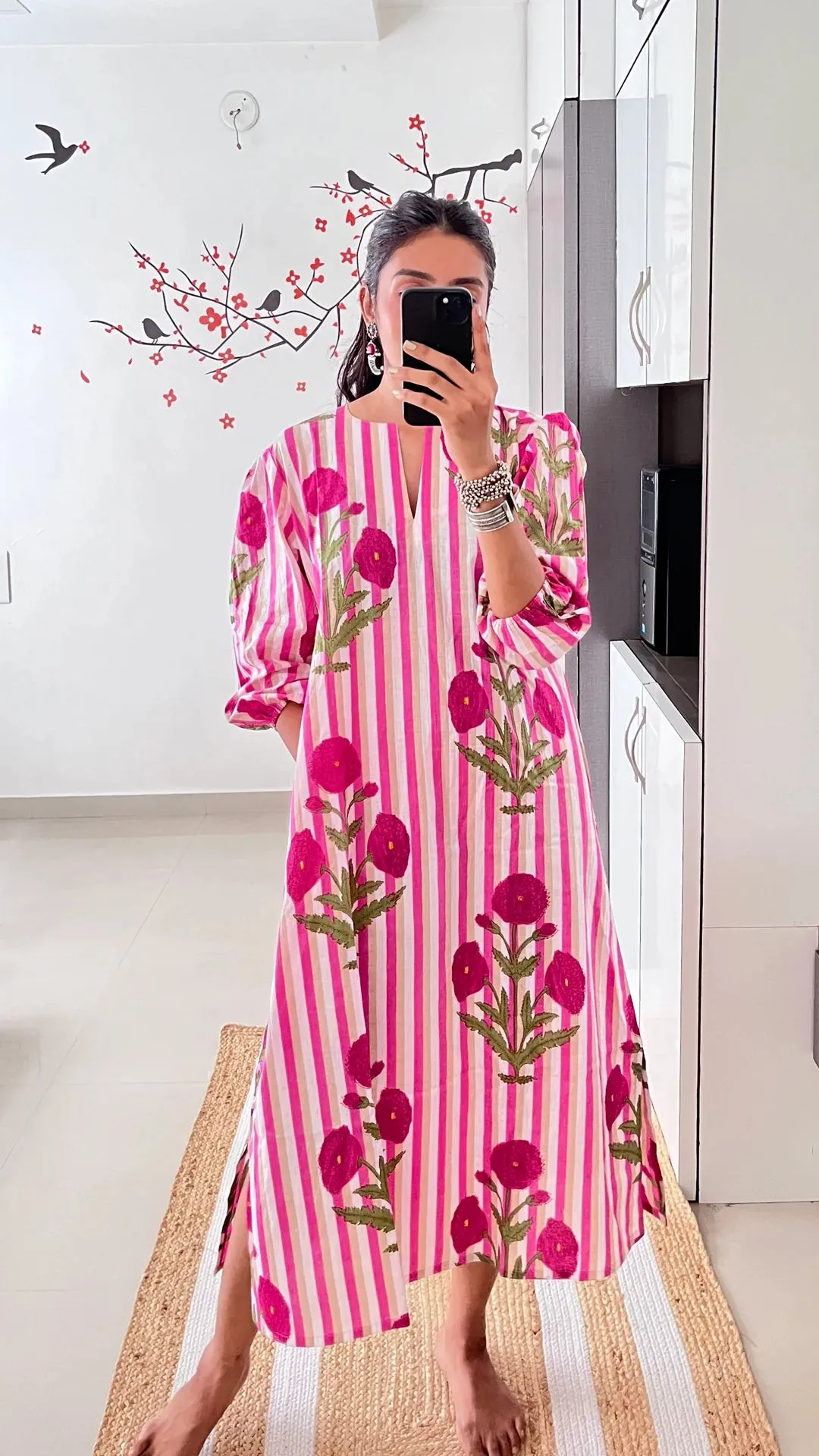 La Rose Hand Block Printed Dress