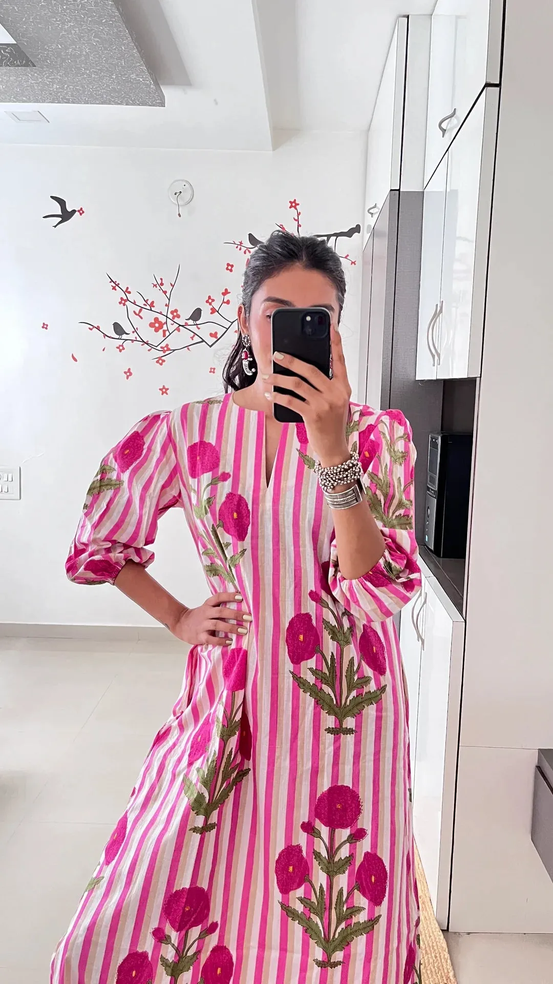 La Rose Hand Block Printed Dress