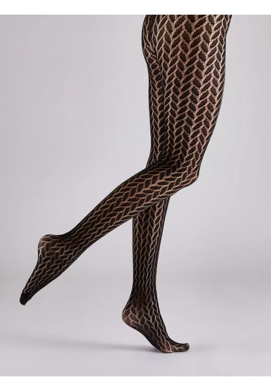Leaf Net Pattern Tights